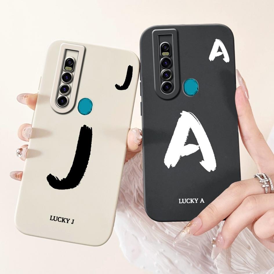 For Tecno Camon 15 Pro Case CD8 Luxury A Z Initial Letters Soft Silicone Bumper For Tecno Camon 15 Premier Camon15 Air CD6 Shell