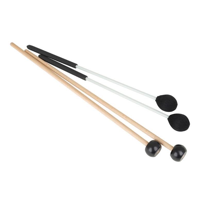 2pairs Marimba Drumsticks Percussion Drum Mallets Xylophone Sticks Drum Sticks