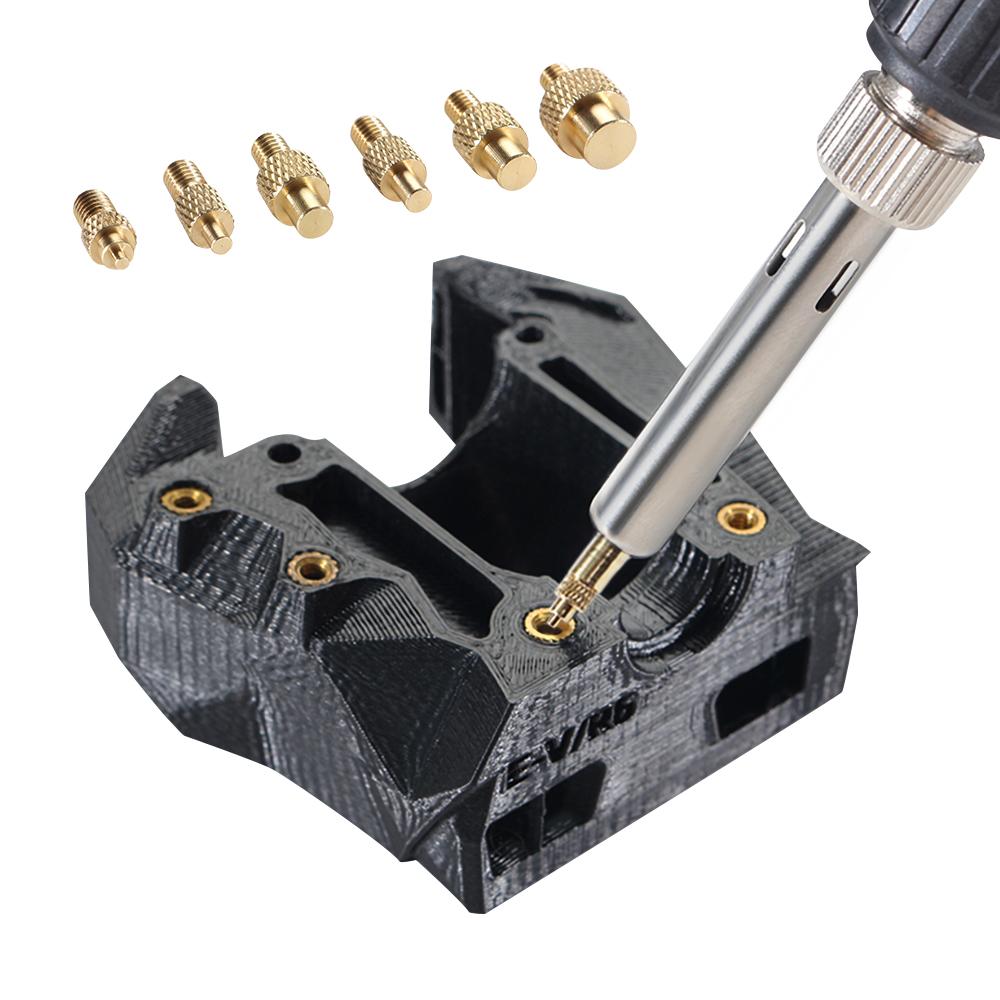 Hitzeeinsatz Lötkolbenspitze Kopf M2 M2.5 M3 M4 M5 M6 Schmelzeinsätze Mutter Messing Eingebettetes Gewinde Einsetzkit Für Kunststoff