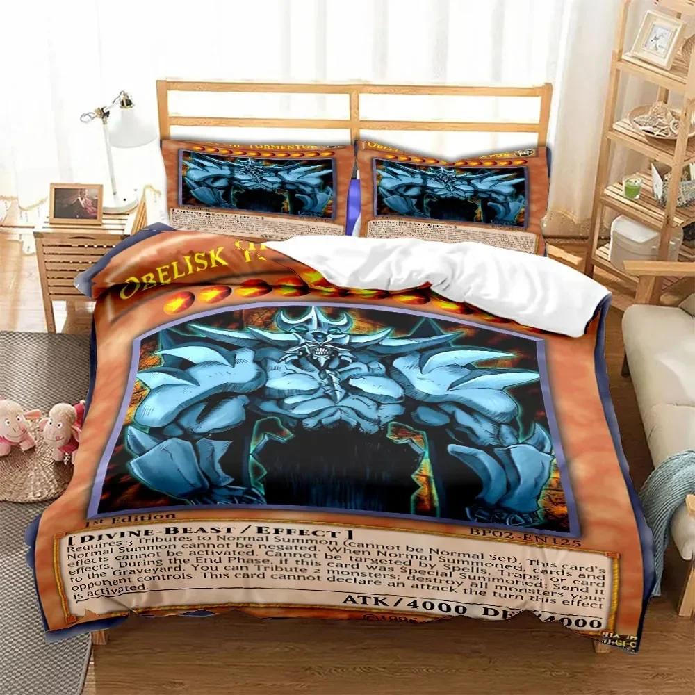 Anime Yu Gi Oh Card Blue Eyes White Dragon Cartoon Bedding Set Single Twin Double Queen King Cal King Size Bed Linen Set