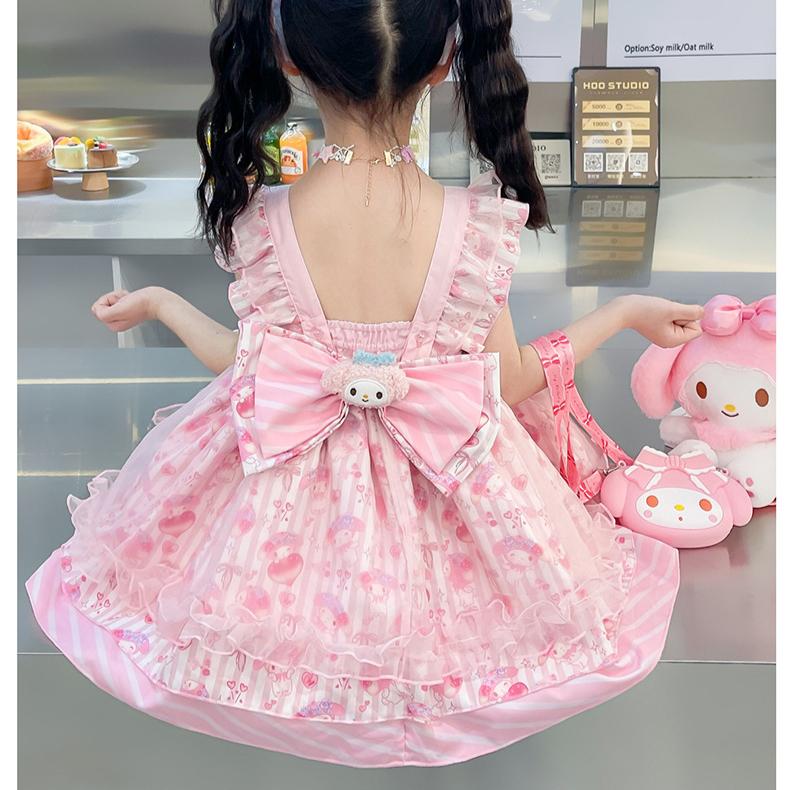 Abito da Principessa Lolita Melody da Ragazza Abito Estivo con Spalline Gonna a Sbuffo Ragazza Baoyu Guigou Abito Dolce