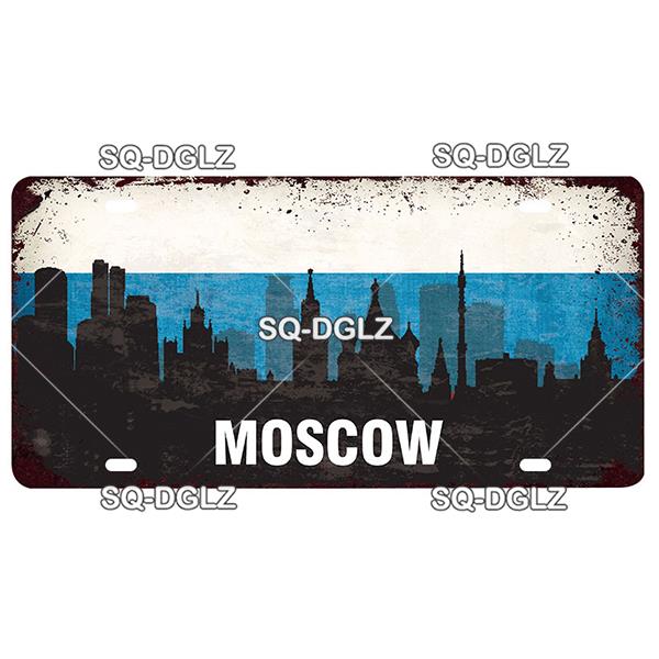 [SQ-DGLZ] Famous City License Plate Metal Sign Vintage Plaque Country Tin Sign Wall Decor Bar Decor Travel Poster