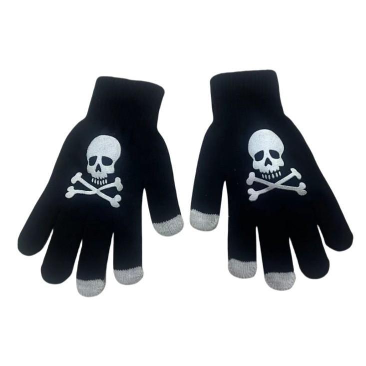 Unisex Pekskärms Halvfingerhandskar - Tunn Modell för Höst- och Vintersporter, Utomhusaktiviteter och Halloween