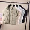 Women's Winter Warm Standing Collar Casual Vest Short Padded Waistcoat Sleeveless Jacket