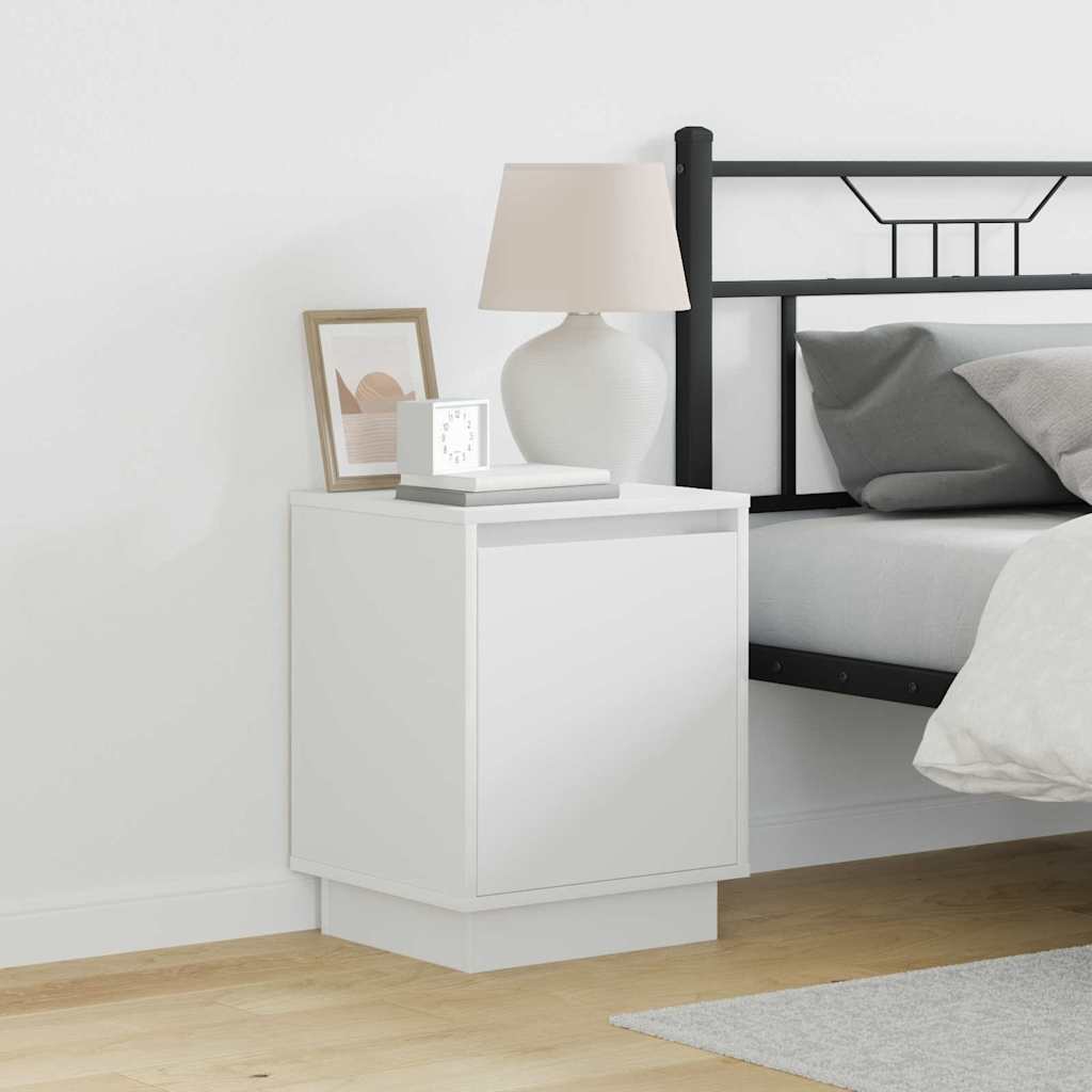 White Nightstand 39 x 34.5 x 50 cm Engineered Wood
