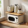Kitchenware Furniture Bamboo Microwave Storage Rack 2-layers Multi-functional Tabletops Organizer Air Fryer Storage Shelf