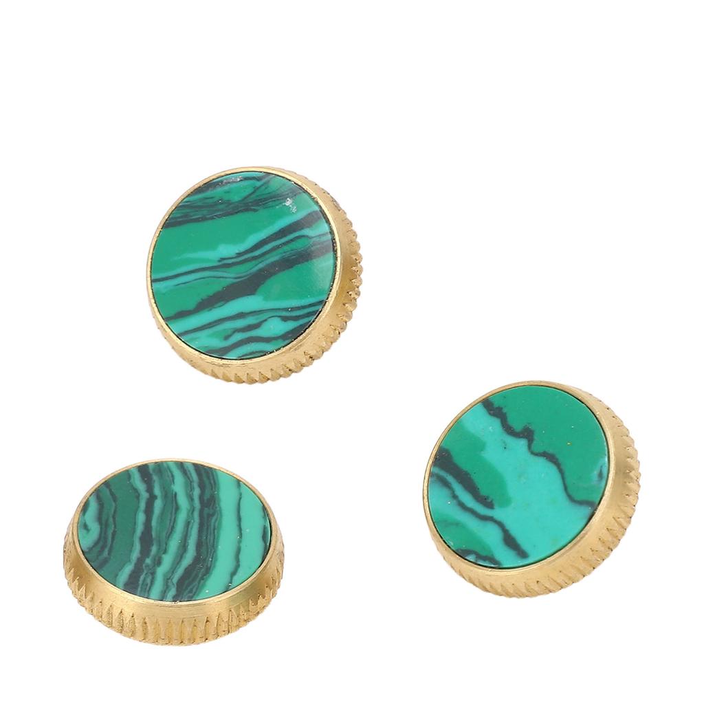 3 Stück Trompetenventilkappen mit integriertem grünen Standard-Metallfingerknopf, Trompetenventil-Ersatzteile C310 Gold