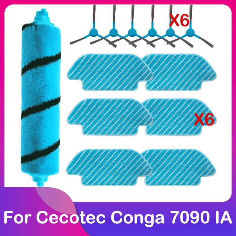 Fit For Cecotec Conga 7090 IA Robot Vacuum Cleaner Replacement Spare Part Accessories Main Brush Roller Side Brush Mop Cloth Rag
