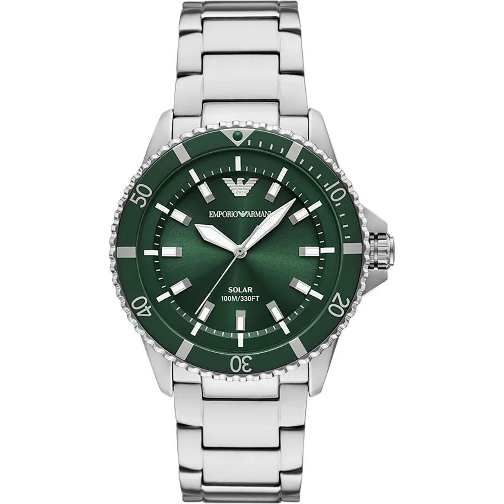 

Emporio Armani World Explorer Green Stainless Steel/Silver Men s Solar Quartz AR11698 зелёный