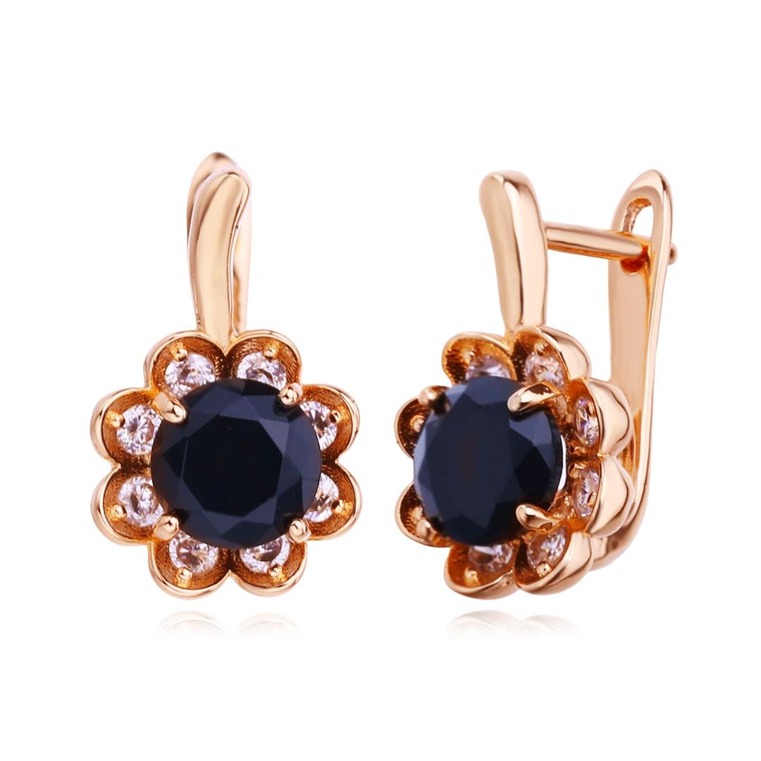 

Серьги-клипсы MINTHA, модные свадебные повседневные модные ювелирные изделия, полые черные серьги с цветком кубического циркония для женщин, серьги A