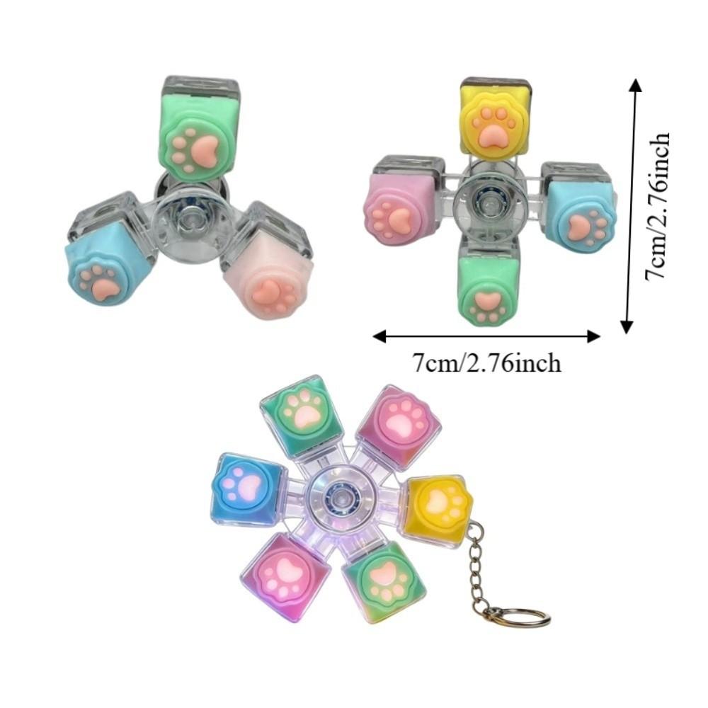 Fingertip Cat Paw Keycap Keychain Colorful Silicone Mechanical Keyboard Fidget Spinner Cartoon Kawaii Cat Claw Button Pendant
