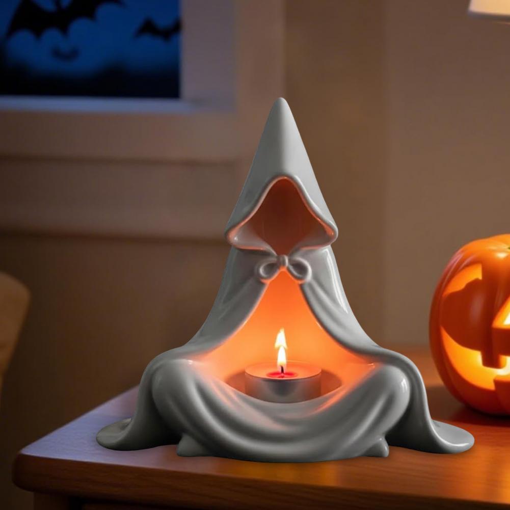 Candle Holder Witchcraft Candle Holder Candle Holder with Hooded Cloak Tealight for Home Tabletop Decor Unique Halloween