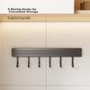 Kitchen Storage Rack, No Drilling Required, Space Aluminum Movable Hooks, Knife Holder, Pot Lid Rack, Household Storage Rod with Hooks, 40cm