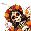 Festive Indoor Outdoor Window Art Day of The Dead Clings, Dia De Los Muertos Sticker, Colorful Decorative Film for Parties Sugar Skull with