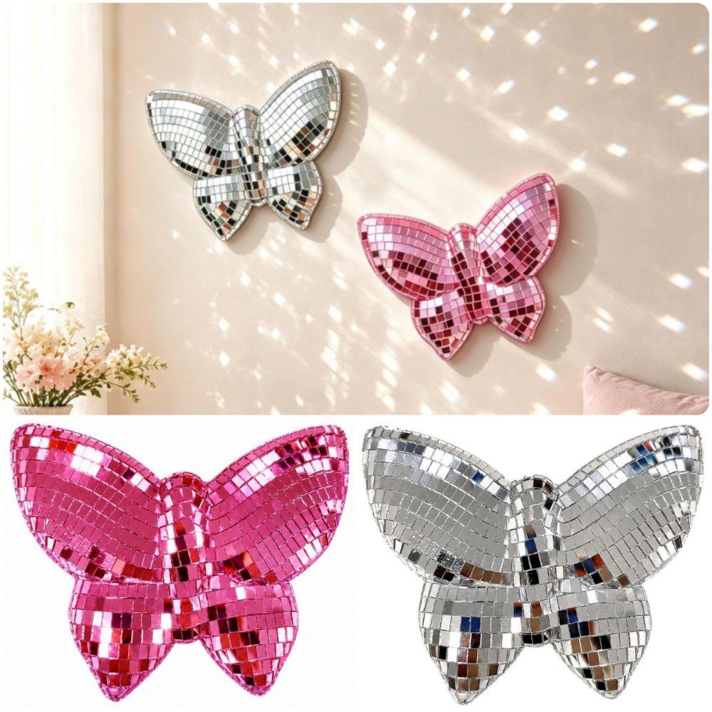 Reflective Surface Disco Mirror Ball 3D Butterfly Hemispherical Wall Decoration Party Supplies