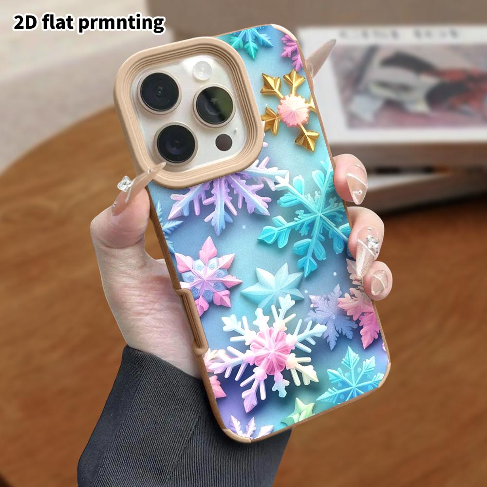 Phone Case: Lambskin 2D Flat Samsung Galaxy A34 A35 M05 M06 S20 S22 S21 FE Plus 5G Protective Case, Snowflake Theme, Christmas and Halloween Gift