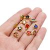 10pcs Stainless Steel Double Holes Heart with Crystal Rhinestones Bracelet Connectors for Necklace Pendants DIY Jewelry Making