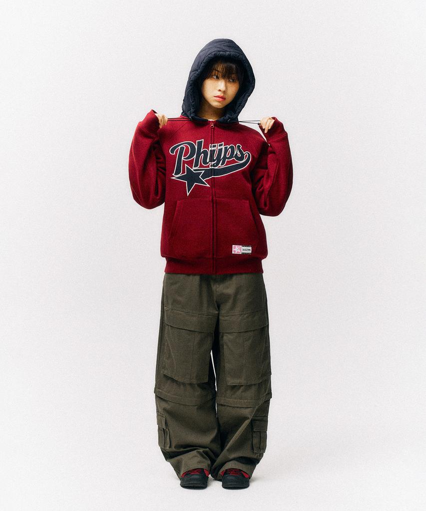 Physical Department Startail Quilted Zip-Up Hoodie_Charcoal