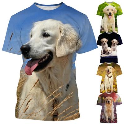 Labrador Retriever T-Shirt Sommermode Haustier Hund Herren Damen Casual Kurzarm 3D Druck T-Shirt