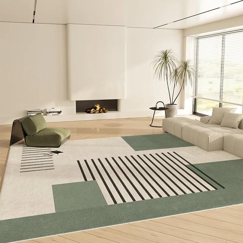 Tappeto Geometrico Verde Decorazione Minimalista di Lusso Tappeto per Soggiorno Tappeto Morbido e Confortevole per Camera da Letto Tappeto di Velluto per Tavolino da Caffè Enorme