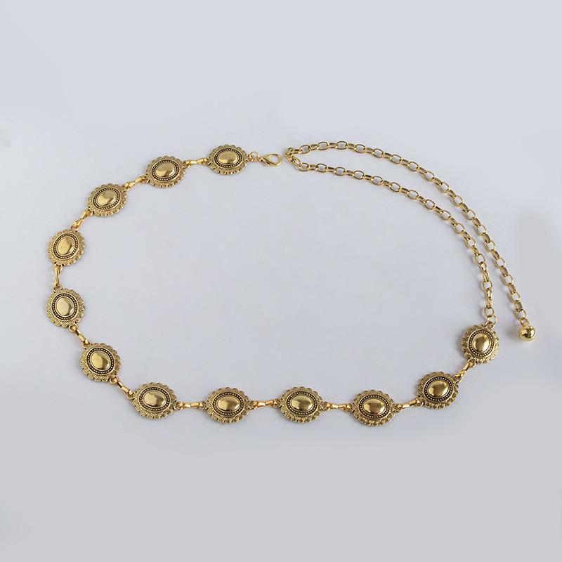 Retro Embellished Metal Waist Belt With Water Dots For Adult Women Jewelry Summer
