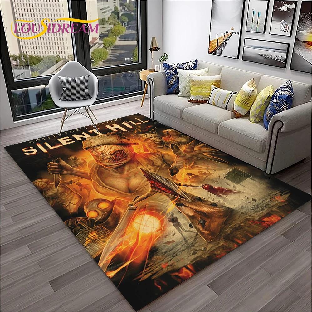 Tappeto Tappetino Decorativo per Casa Soggiorno Camera da Letto Divano Stanza dei Giochi Zerbino, Tappeto da Area Tappetino Antiscivolo, Gioco Film Horror 3D Silent Hill