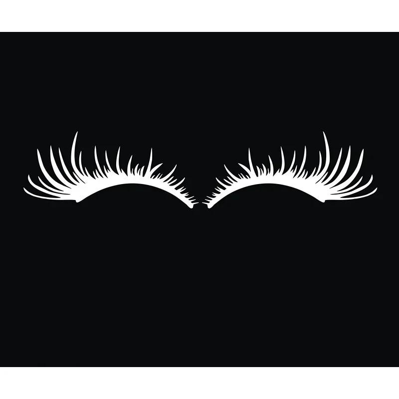 1 Pair 3D Charming Eyelashes Car Sticker Fake Eye Lash Car Headlight Funny Waterproof Decals Door Window Vinyl
