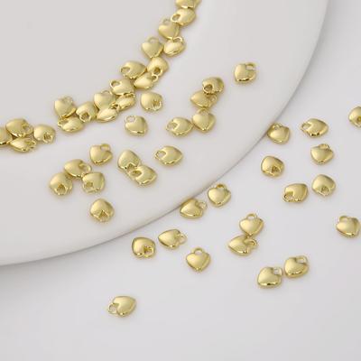10pcs 6mm Brass Tiny Heart Charms for Earring Bracelet DIY Jewelry Findings Making
