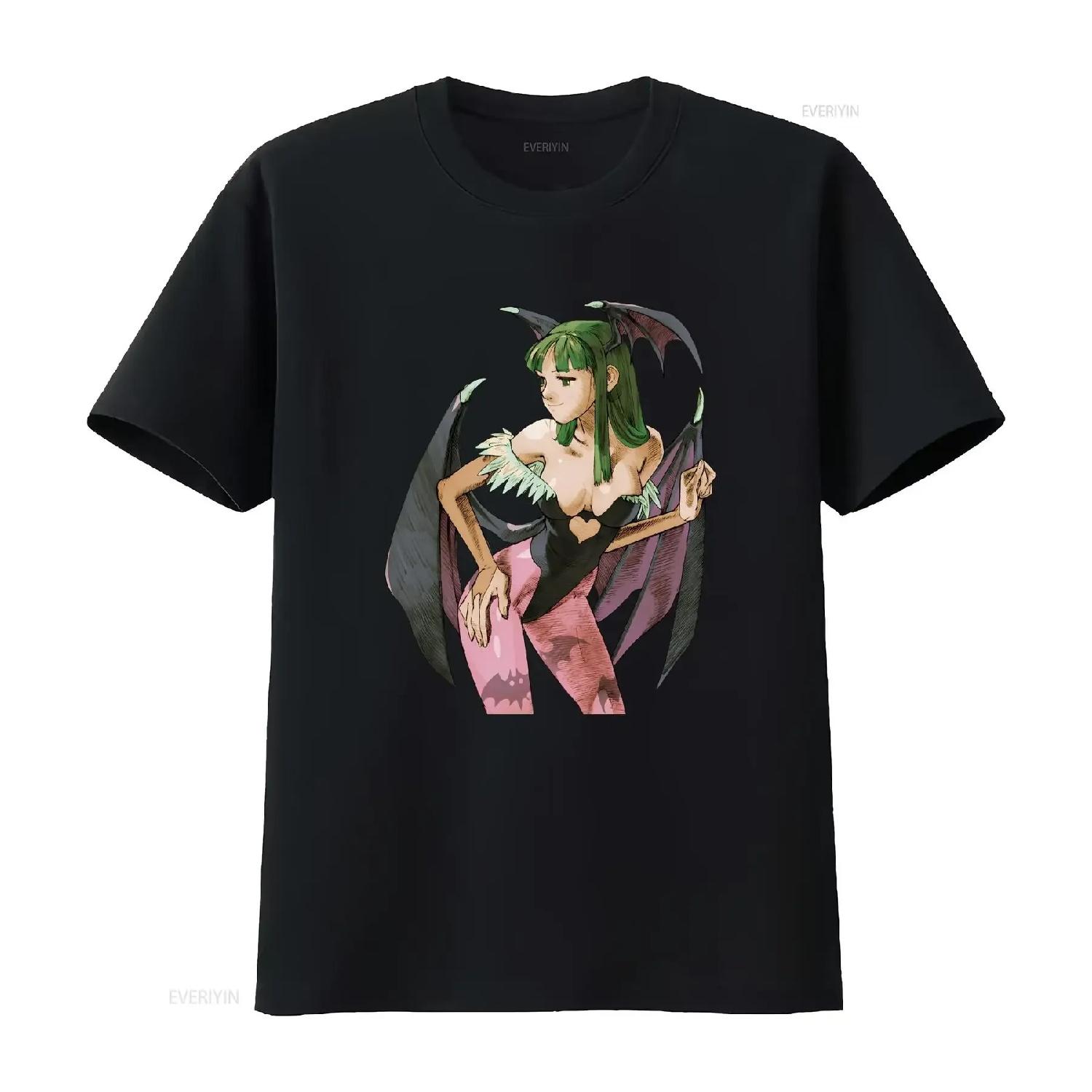Morrigan MVC2 Premium T shirt Character Art Arcade Game vintage Washed Slightly Stretched Breathable designer clothes Stylish S чёрный