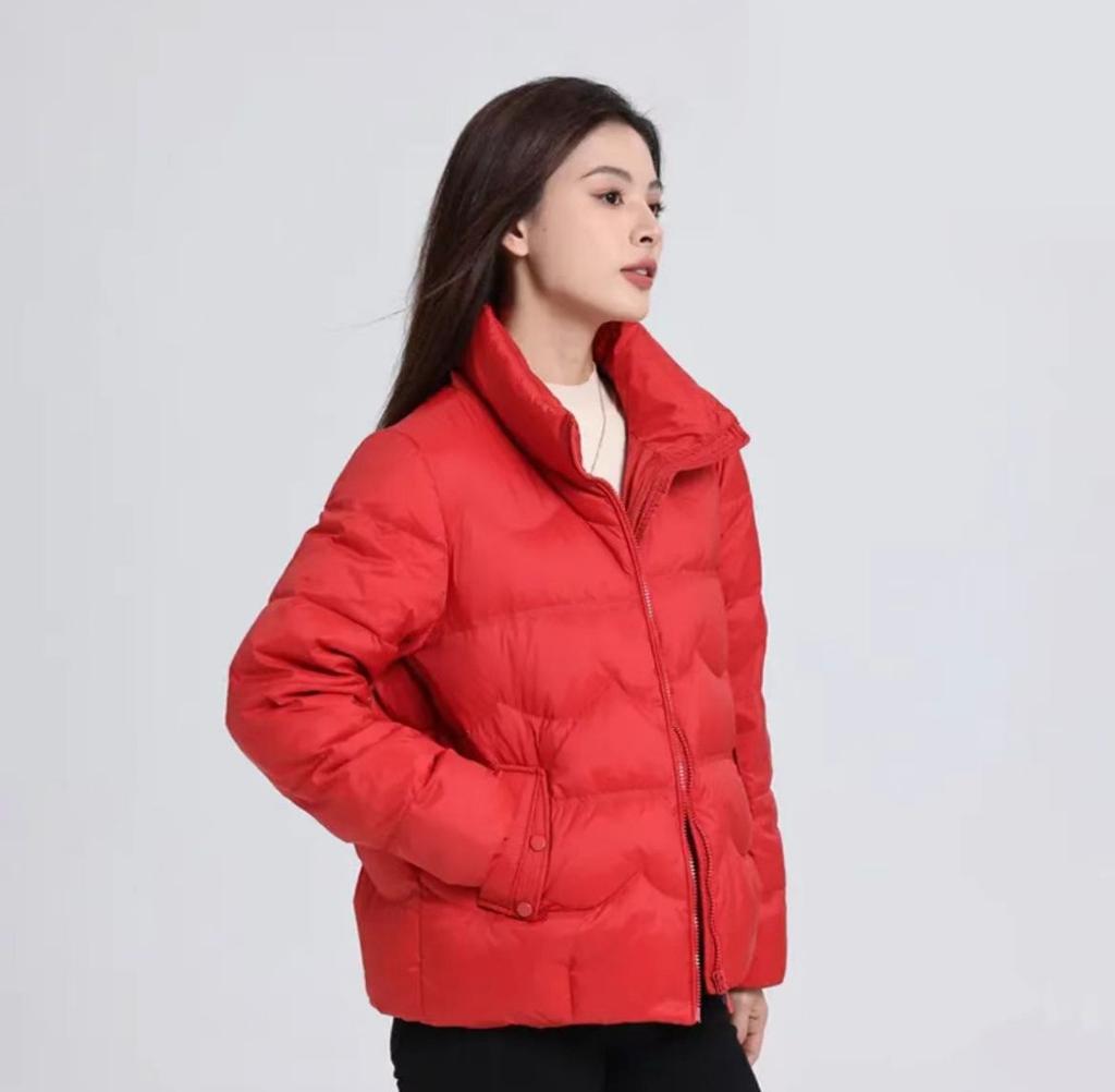 Down jacket women's short new autumn and winter light and loose stand-up collar thin white duck down lightweight coat