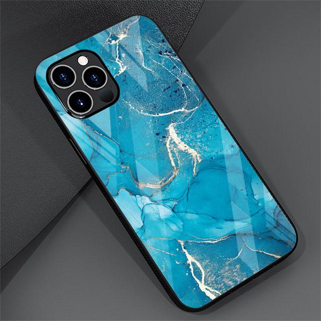 Tvrzené sklo s mramorovým vzorem pro Apple iPhone 13 Pro 11 14 12 7 8 Plus SE 2022 XR X XS Max 6 6S