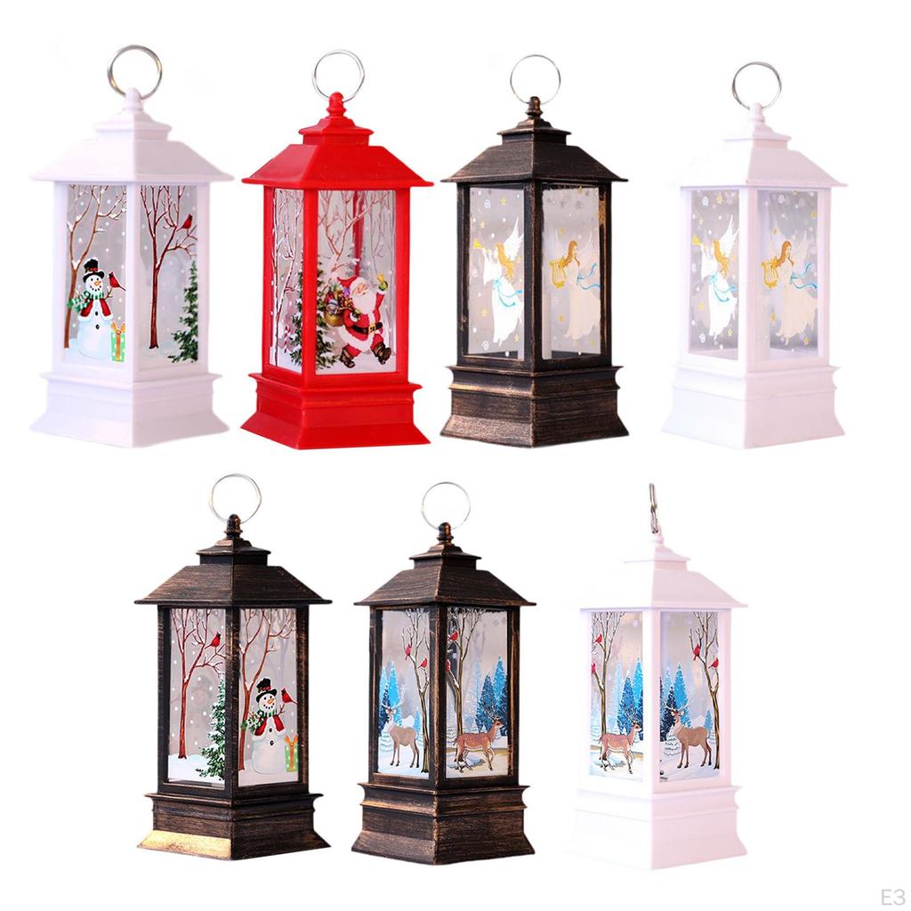 Christmas Lantern Lamp Decorative Home Decoration for Table Fireplace Dining Snowman Bronze