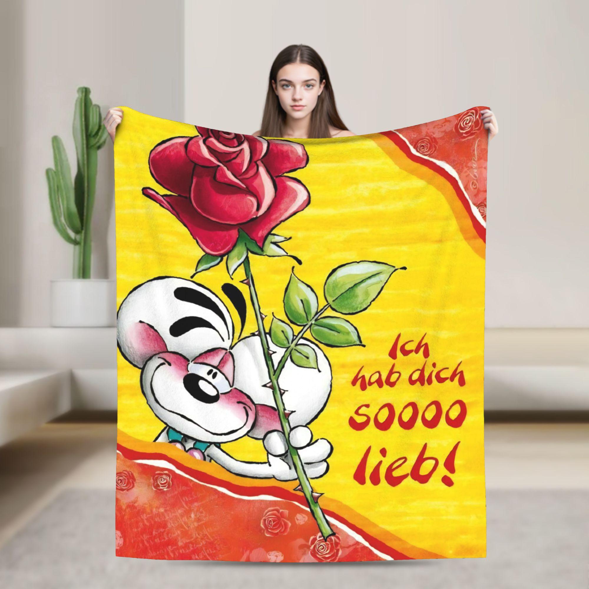 

D-Diddles Plush Blankets Diddl Catoon Funny Throw Blankets for Home Hotel Sofa 150*125cm Bedspreads 75x90cm