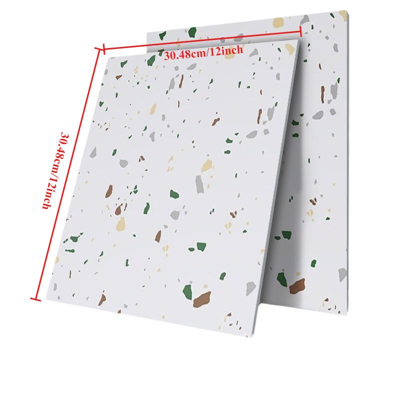 30.48x30.48cm PVC Waterproof Self-Adhesive Floor Tile, SPC Vinyl Peel and Stick for Bathroom Balcony Kitchen, Easy DIY Home