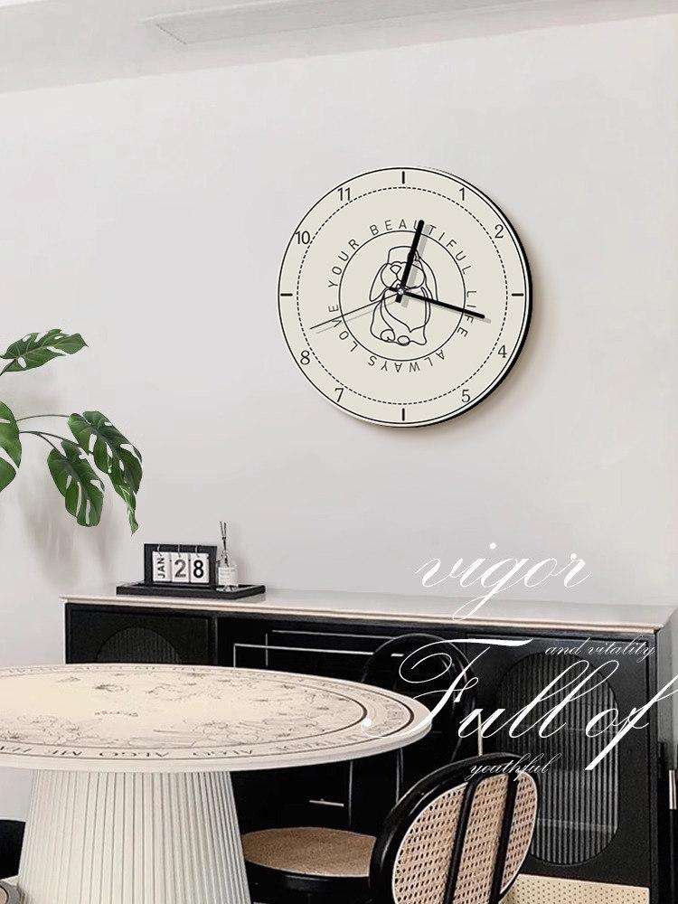 French Style Living Room Wall Clock Bedroom Wooden Silent Wall Clock Retro Restaurant Creative Big Wall Clock Room Decoration