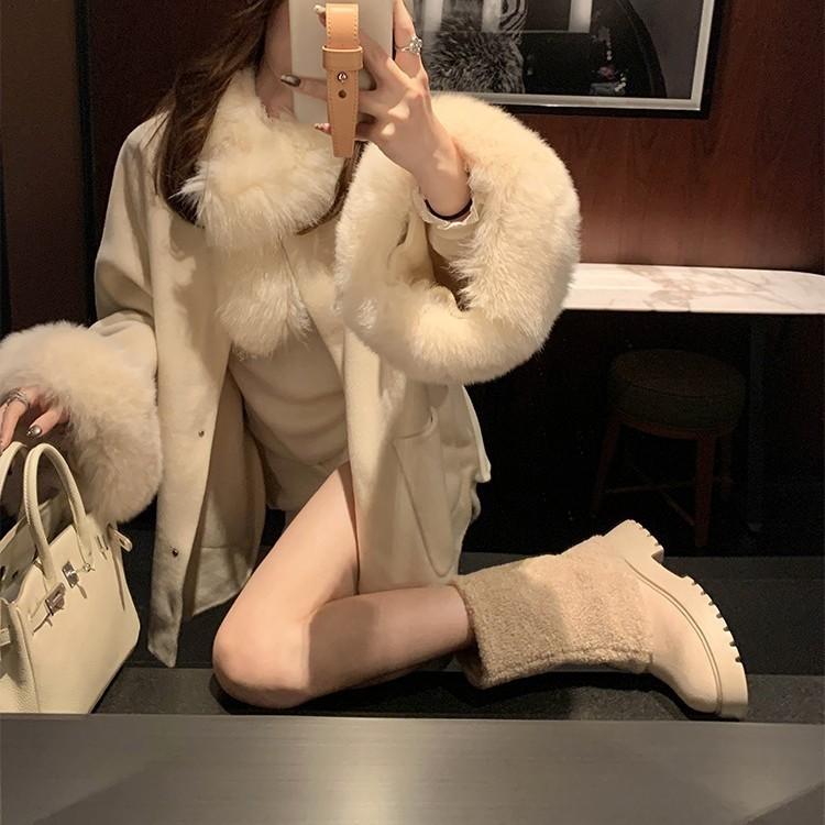 Iceland 2.0 Warm Plush Thick Heel Medium Tube Fluffy Snow Short Boots Women's Winter