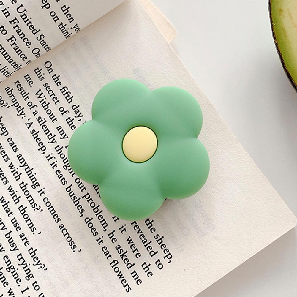 

Universal Cute Cartoon Mobile Phone Bracket Kawaii Flower Adjustable Stand Phone Finger Ring Holder for iphone xiaomi huawei зелёный
