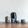 Green Ceramic Teapot Teacups a Tea Set Portable Travel Drinkware