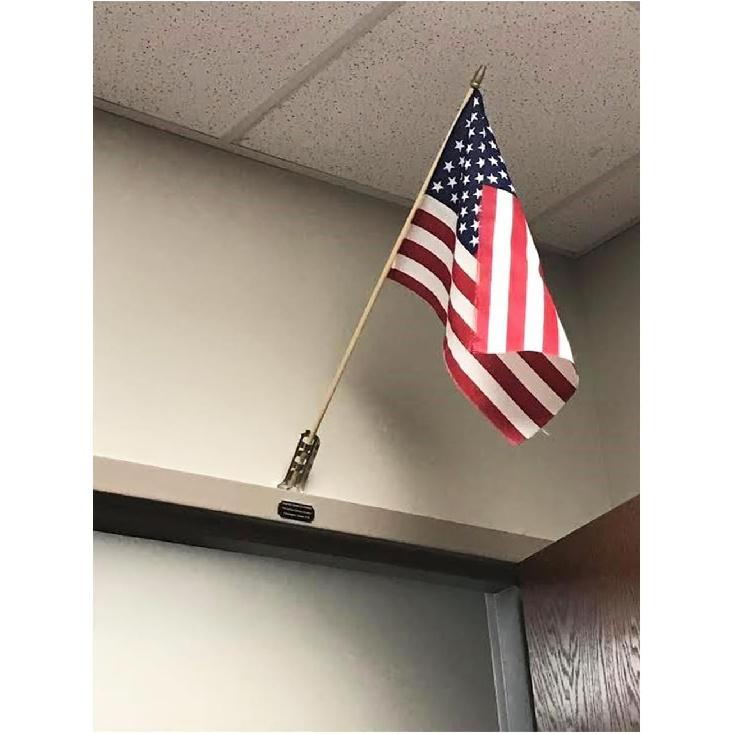 Flag Pole Bracket Flag Holder for Classroom 6 Packs Flag Pole Mount for Outside House 1/2 inch Diameter Poles School Wall Indoor