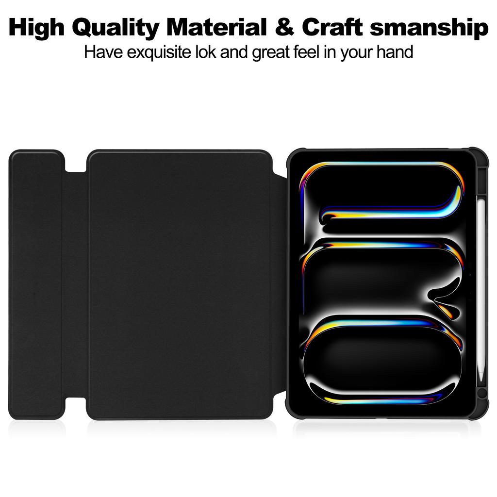 For iPad Pro 11 (2025)/11 (2024) Case Rotary Stand Leather+Acrylic Tablet Cover (without Keyboard)