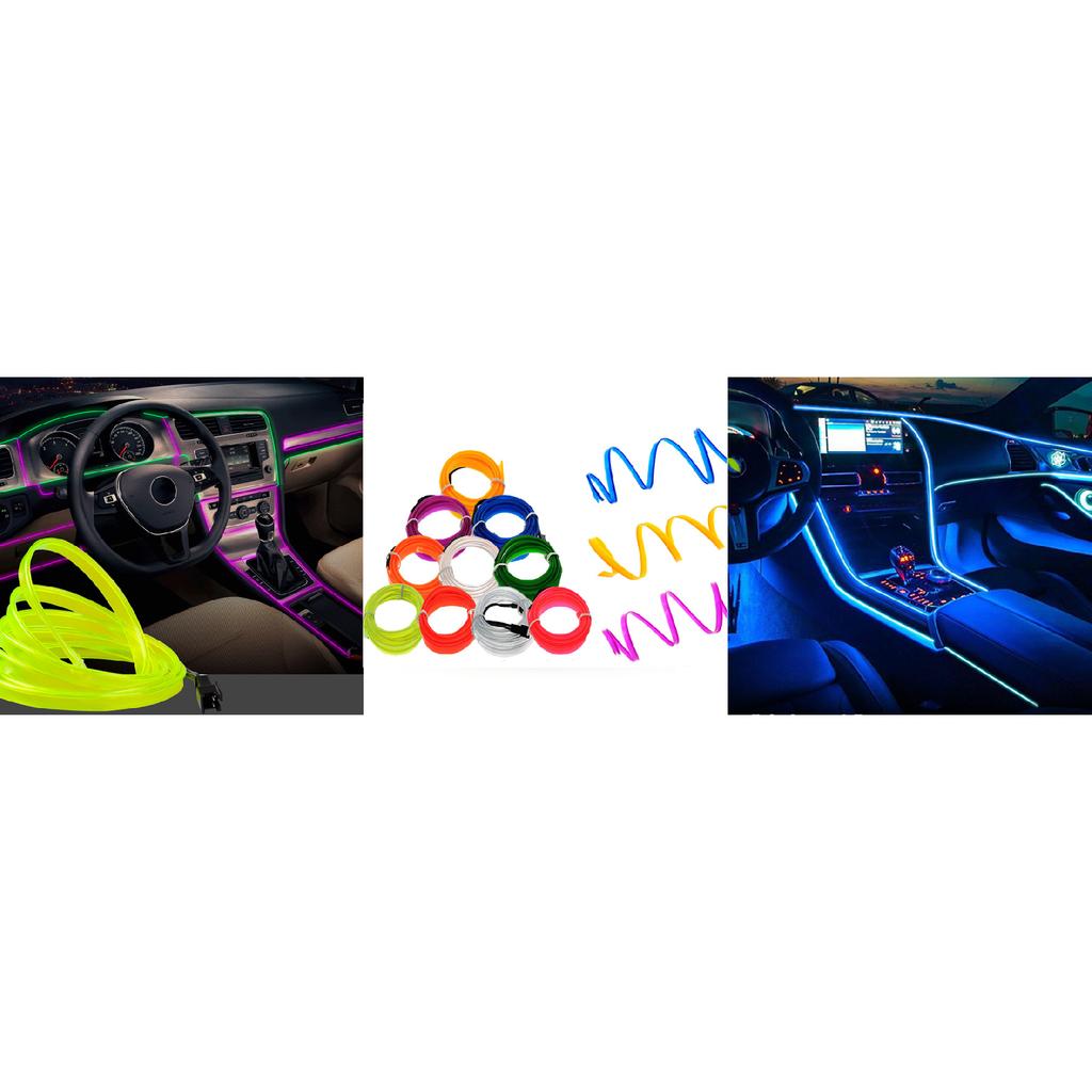 5M Car Interior Led Strip Light Neon EL Wiring Decorative Lamp For Auto DIY Flexible Ambient Light USB Party Atmosphere Diode Neon Lights 4