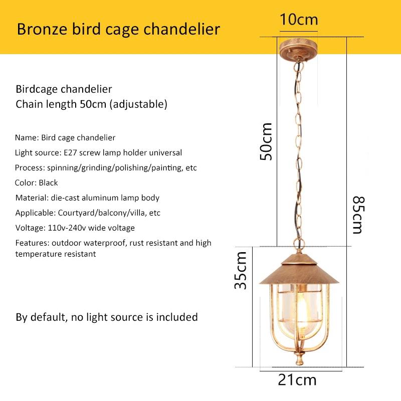 

Vintage Pendant Lamp Outdoor Hanging Light for Home Retro Decor Entrance Porch Waterproof LED Ceiling Lighting Fixture No light source