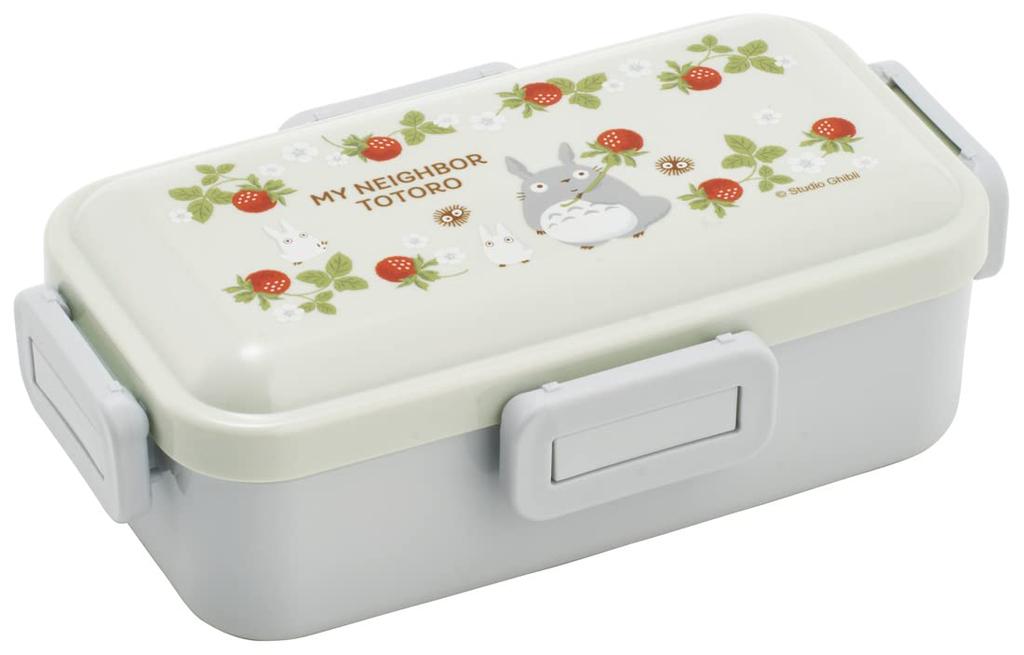 Skater Bento Single Made in Dishwasher and Microwave Ghibli Totoro Raspberry Box, 530ml, Tier, Japan, Leak-Resistant, 4-Point Lock, Safe, Design,