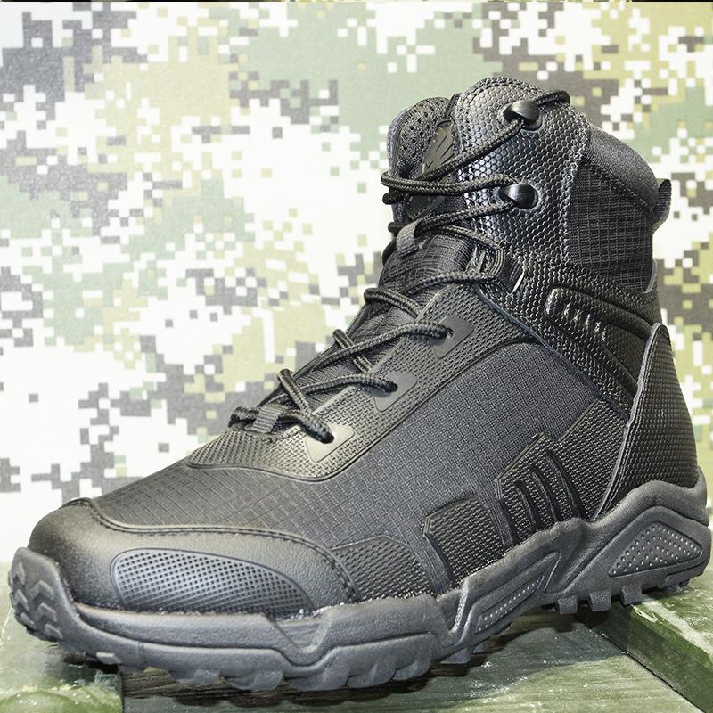Four Seasons New High-top Hiking Shoes Outdoor Combat Boots Outdoor High-top Tactical Boots Land Combat Boots Thick-soled Training Boots