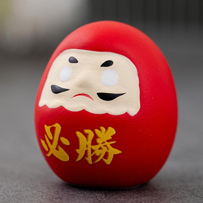 Japanese Ceramic Daruma Doll Crafts Inspired Wealth Prosperity Decor Lucky Charm Fortune Ornament Landscape Home Desk Decor