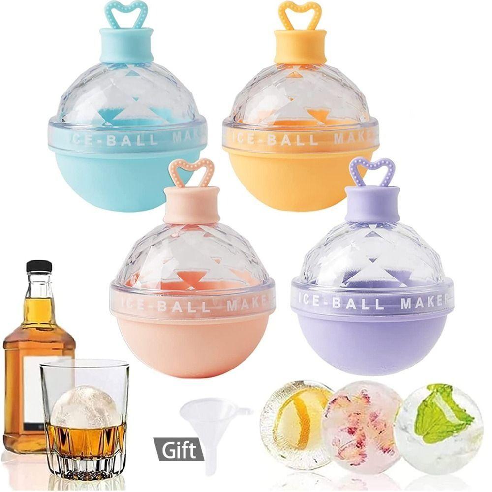 

1Pcs with Funnel Ice Mold Silicone Ice Cube Maker Durable Ice Ball Mould blue