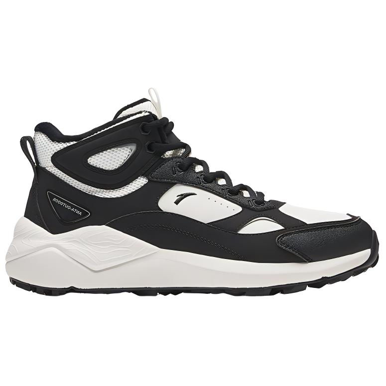 Anta Comfortable Plush Non-Slip Warm High-Top Casual Shoes Women Sneaker White Black 922448910-4