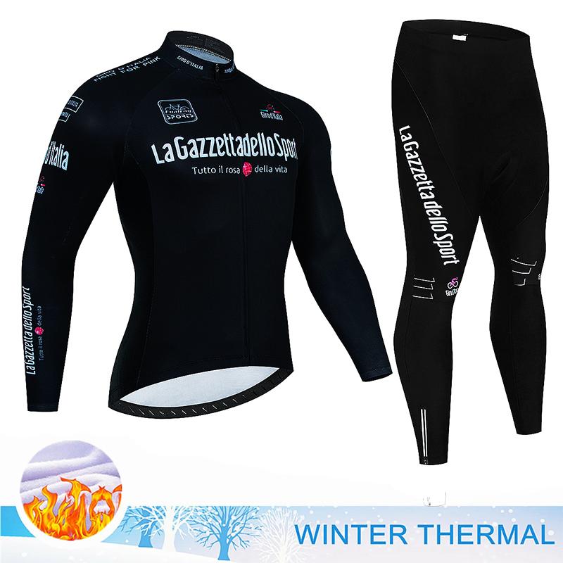 2025 Winter Thermal Fleece Sets Long Cycling Jersey 20D Gel Pad Men Fox Teleyi MTB Ropa Ciclismo Bike Bicycling Maillot Clothes