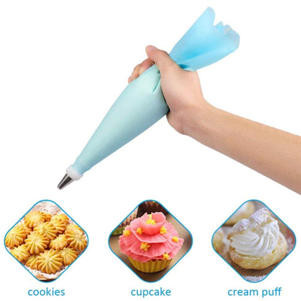 3pcs Silicone Reusable Icing Piping Bag Pastry Bag Cake Cream DIY Decor Tool