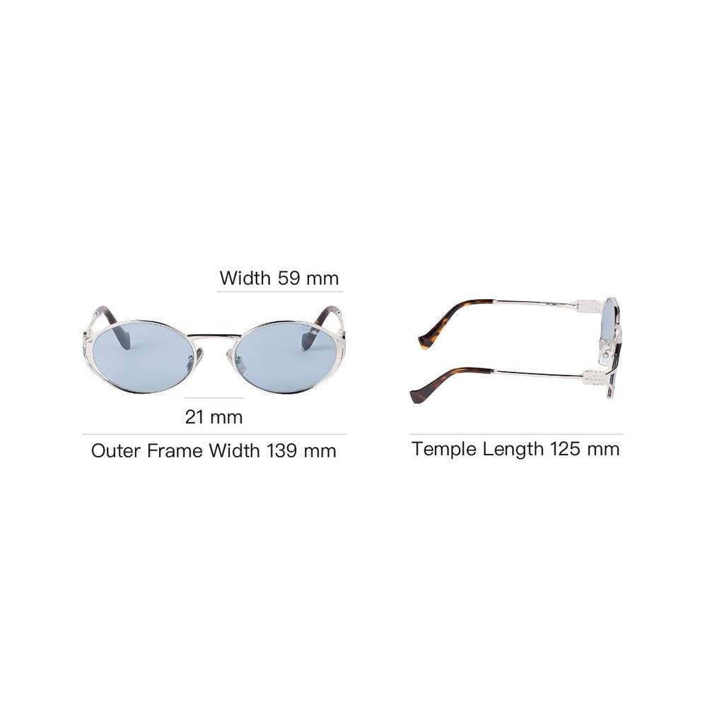 MIU MIU Logo Design Oval Sunglasses Women Sunglasses Silver SMU52Y_E1BC_FE20R_C_054